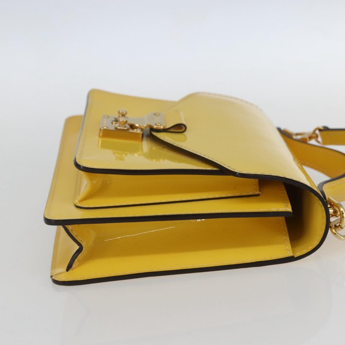 Louis Vuitton Monceau Vernis Yellow Patent_Leather Handbag (Pre-Owned)