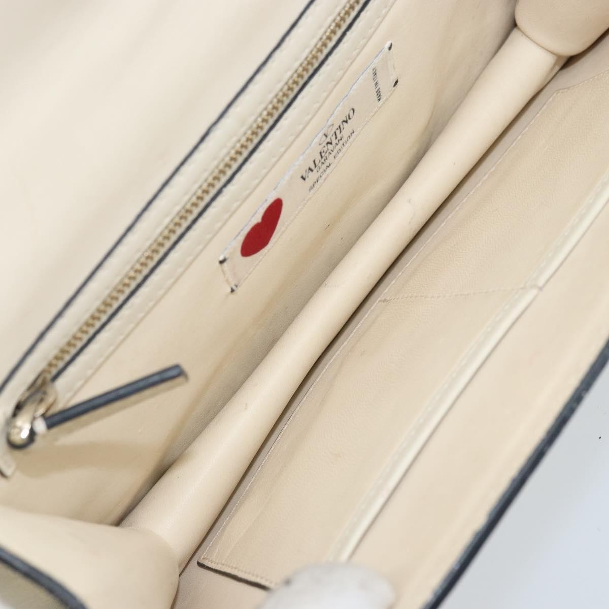 Valentino Garavani Glam Lock Leather White Leather Shoulder Bag Bag (Pre-Owned)