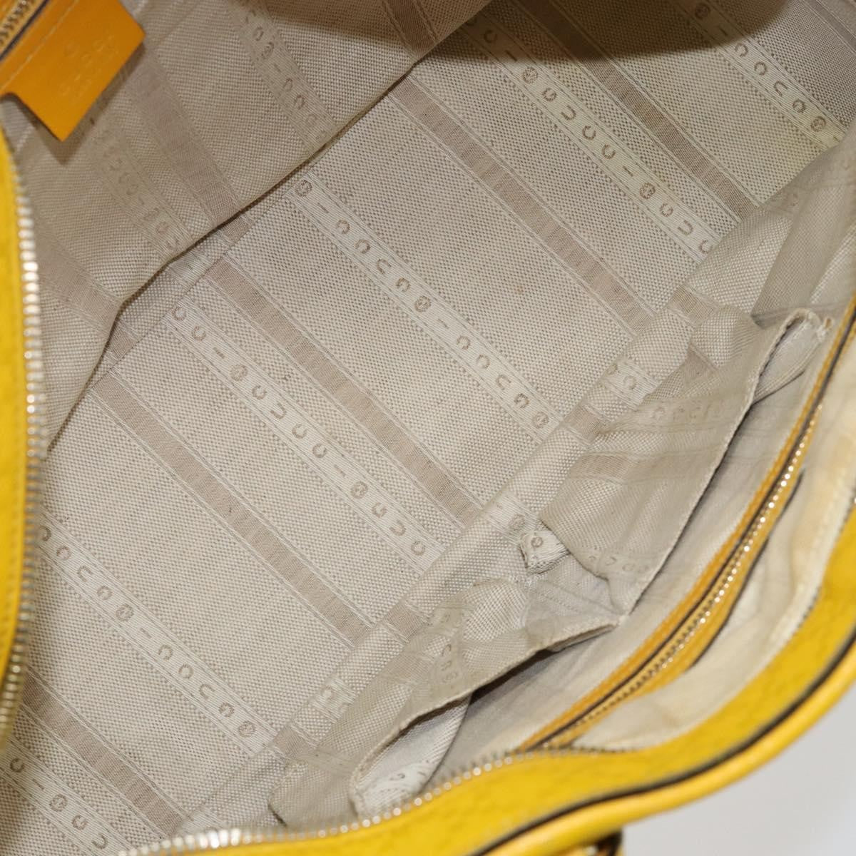 Gucci Bright Top Handle Diamante Leather Yellow Leather Handbag (Pre-Owned)