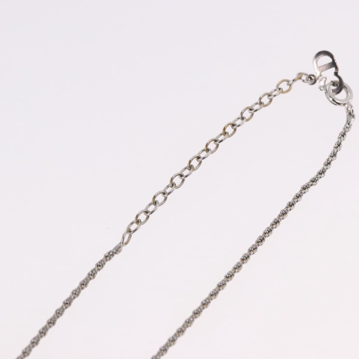 Christian Dior Vintage Circle Pendant Metal Silver Metal Necklace Jewelry (Pre-Owned)
