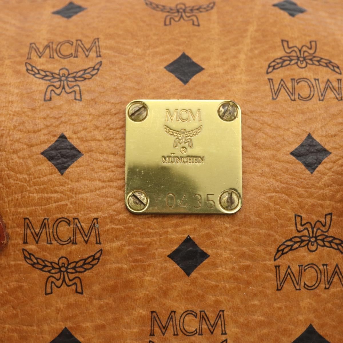 MCM Visetos Logogramme Leather Brown Leather Handbag (Pre-Owned)