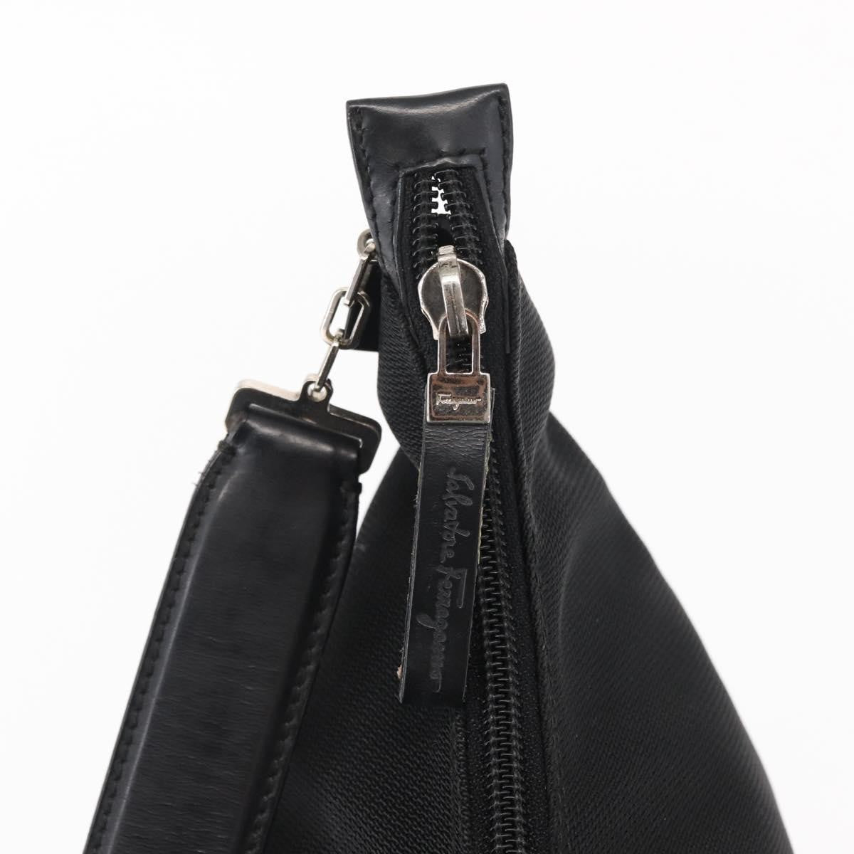 Salvatore Ferragamo Vala Nylon Black Nylon Shoulder Bag Bag (Pre-Owned)