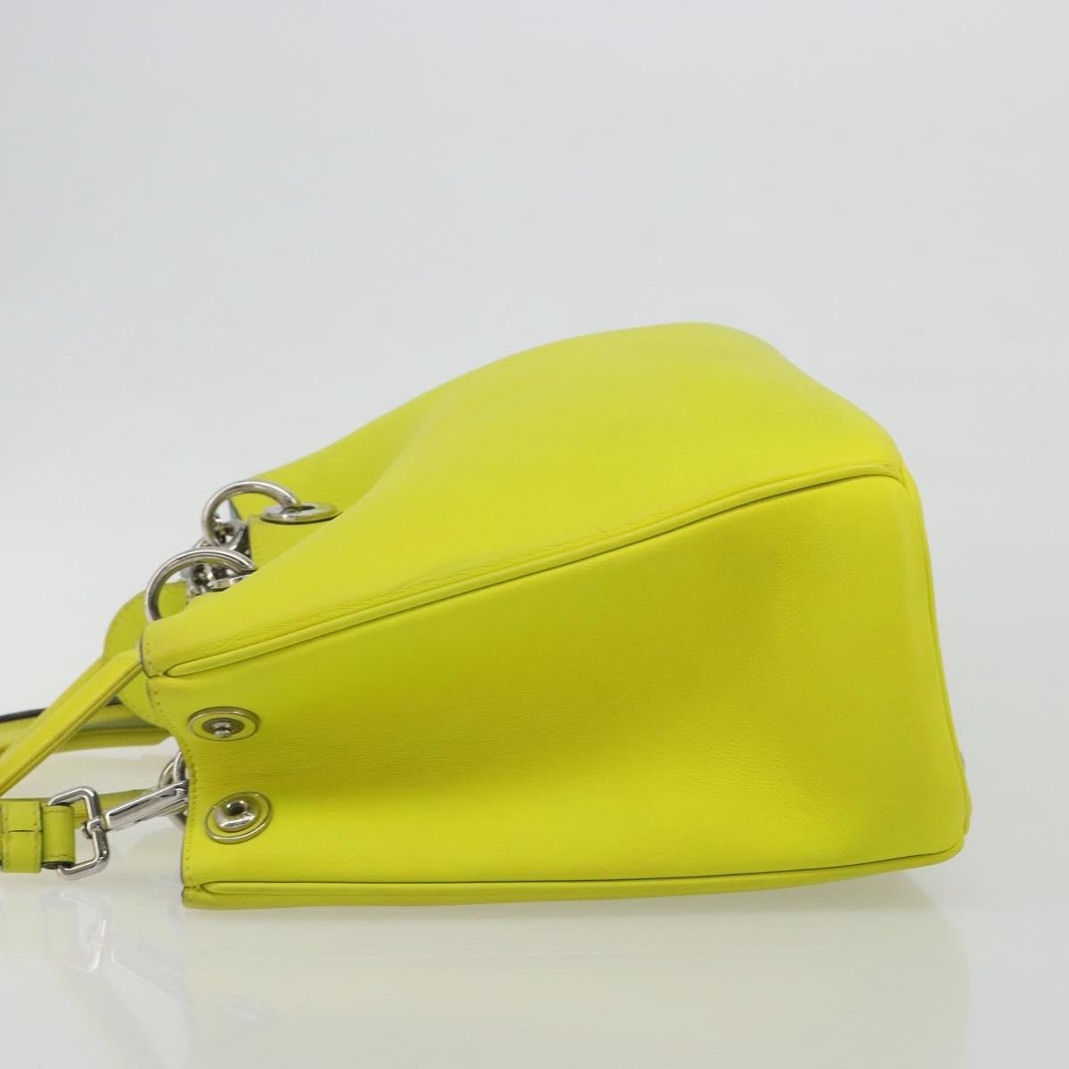 Christian Dior Diorissimo Tote Smooth Calfskin Yellow Leather Handbag (Pre-Owned)