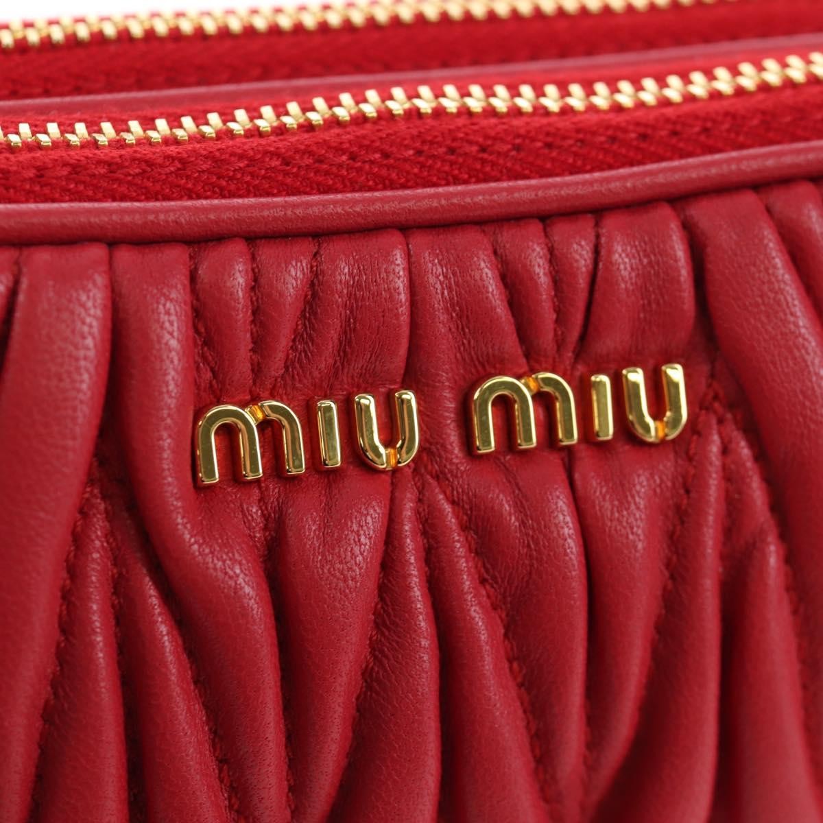 Miu Miu Tech Matelasse Leather Red Leather Crossbody Bag Bag (Pre-Owned)