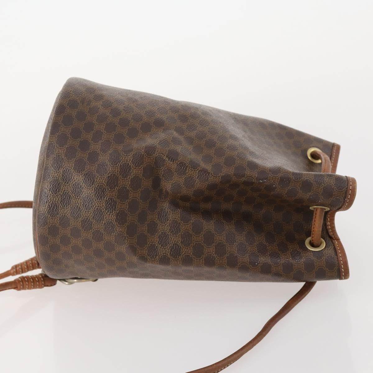 Celine Vintage Macadam Canvas And Leather Brown Canvas Backpack Bag (Pre-Owned)