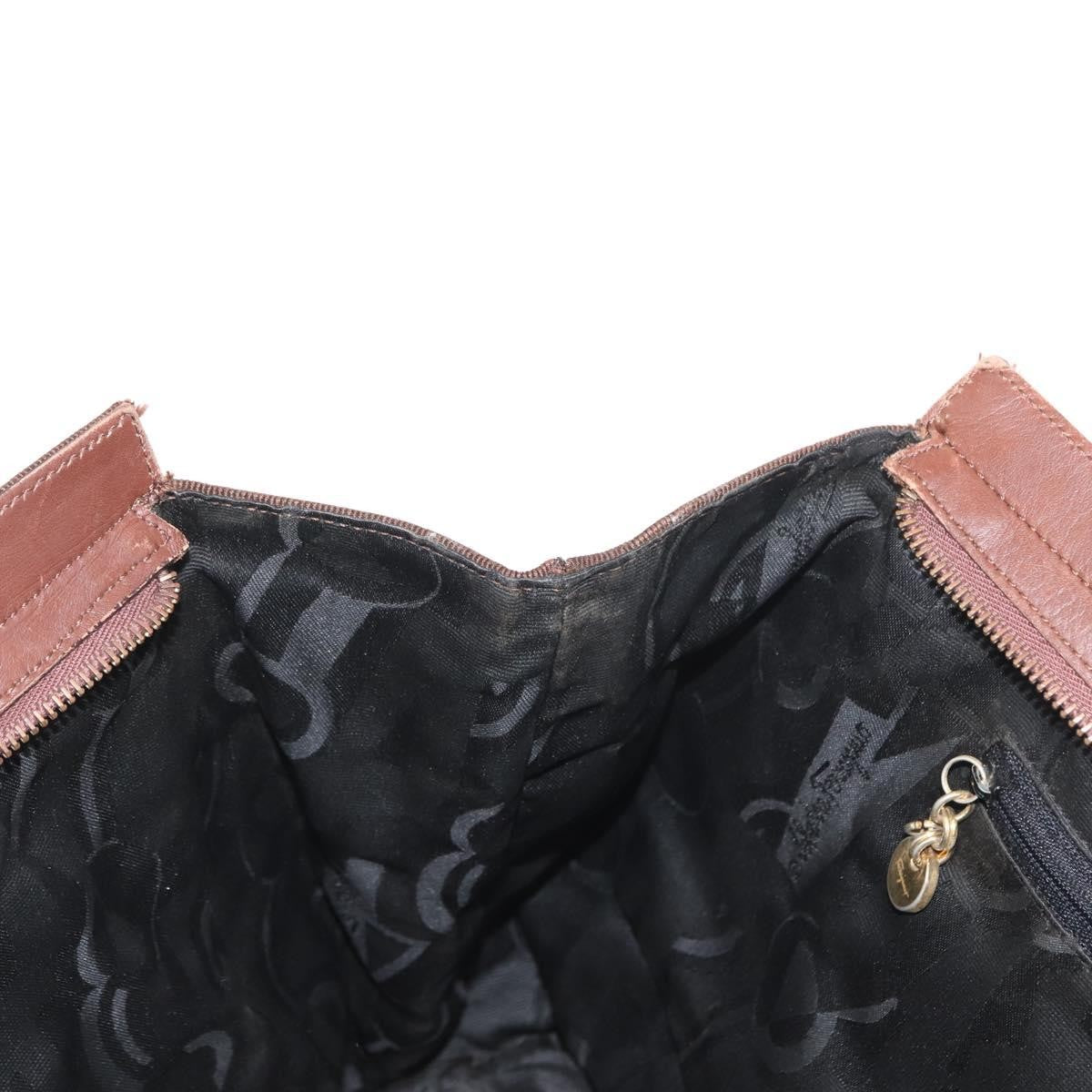 Salvatore Ferragamo Vala Tote Canvas Brown Canvas Tote Bag Bag (Pre-Owned)