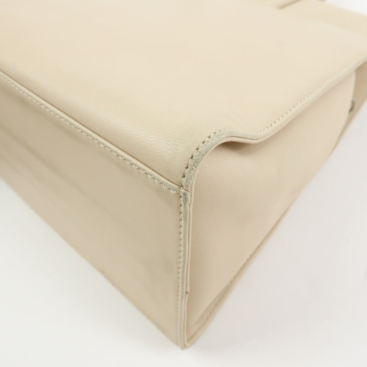 Loewe Anagram Leather Beige Leather Tote Bag Bag (Pre-Owned)