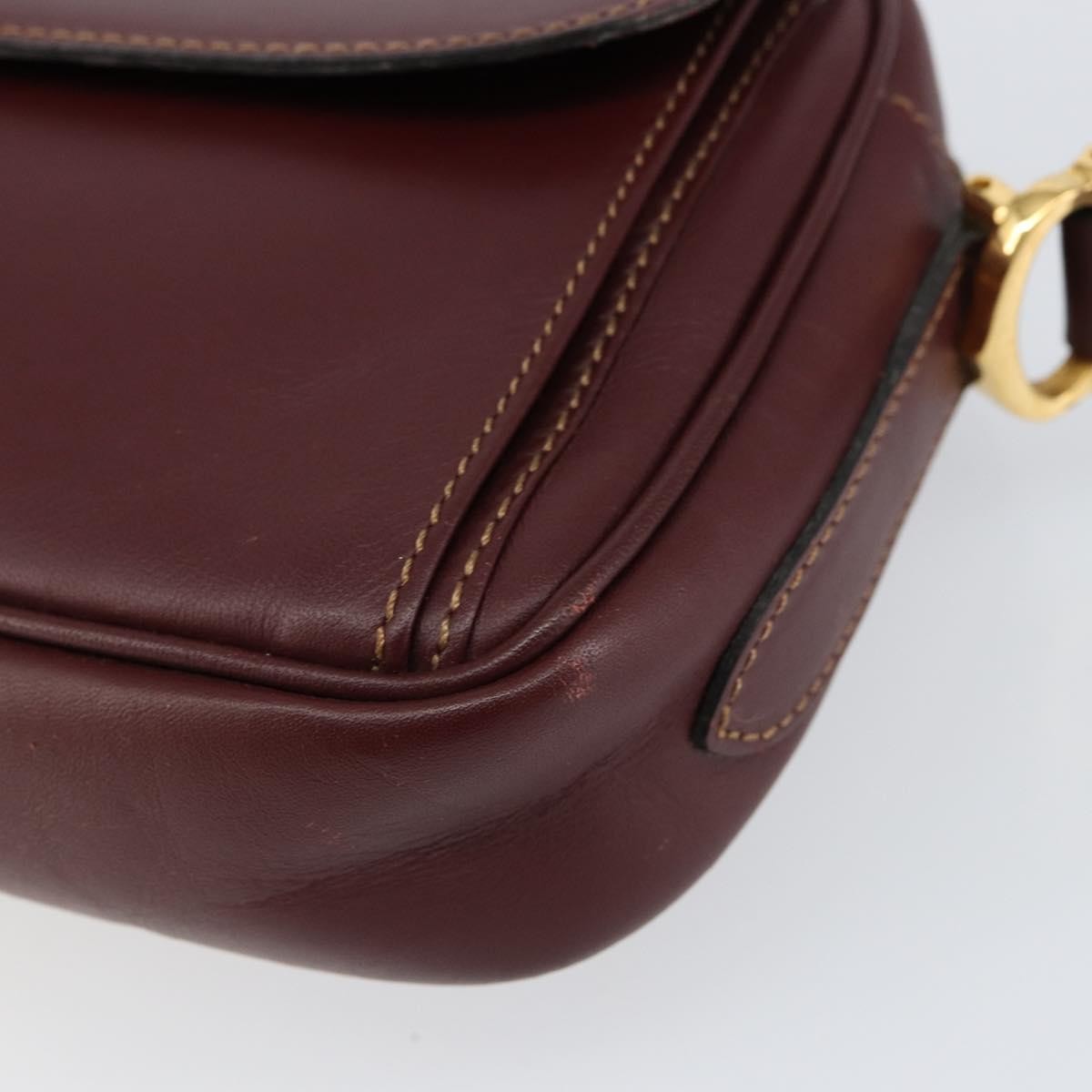 Cartier Must De Cartier Leather Burgundy Leather Shoulder Bag Bag (Pre-Owned)