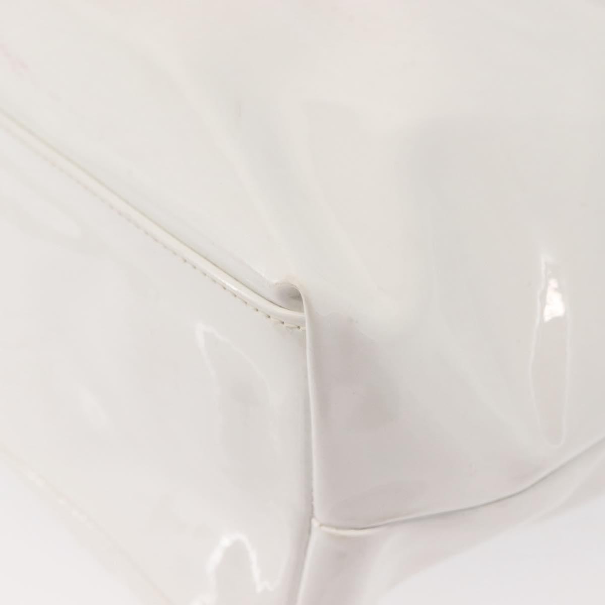 Salvatore Ferragamo Gancini Tote Patent Leather White Patent_Leather Tote Bag Bag (Pre-Owned)