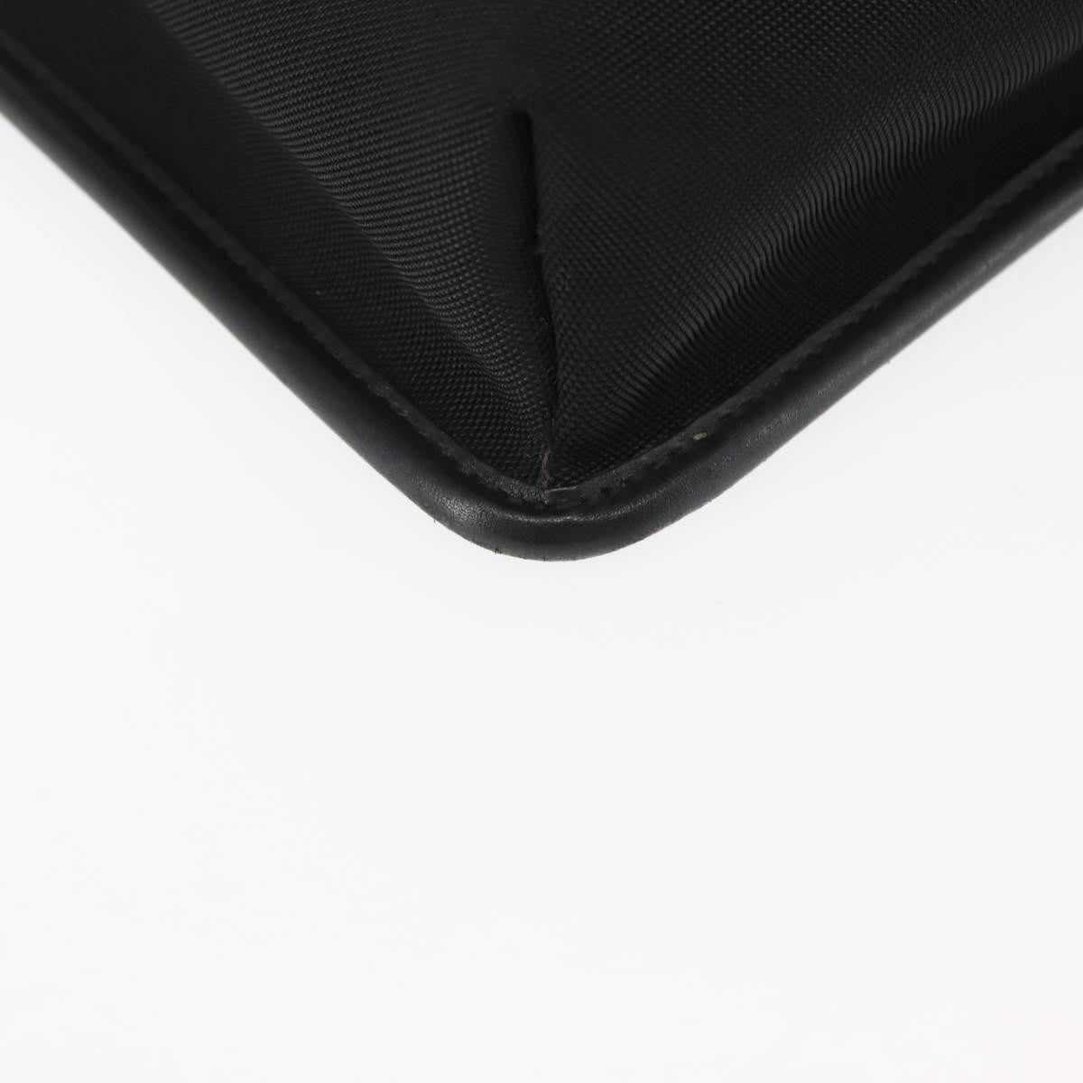 Gucci Vintage Flat Messenger Nylon And Leather Black Nylon Shoulder Bag Bag (Pre-Owned)