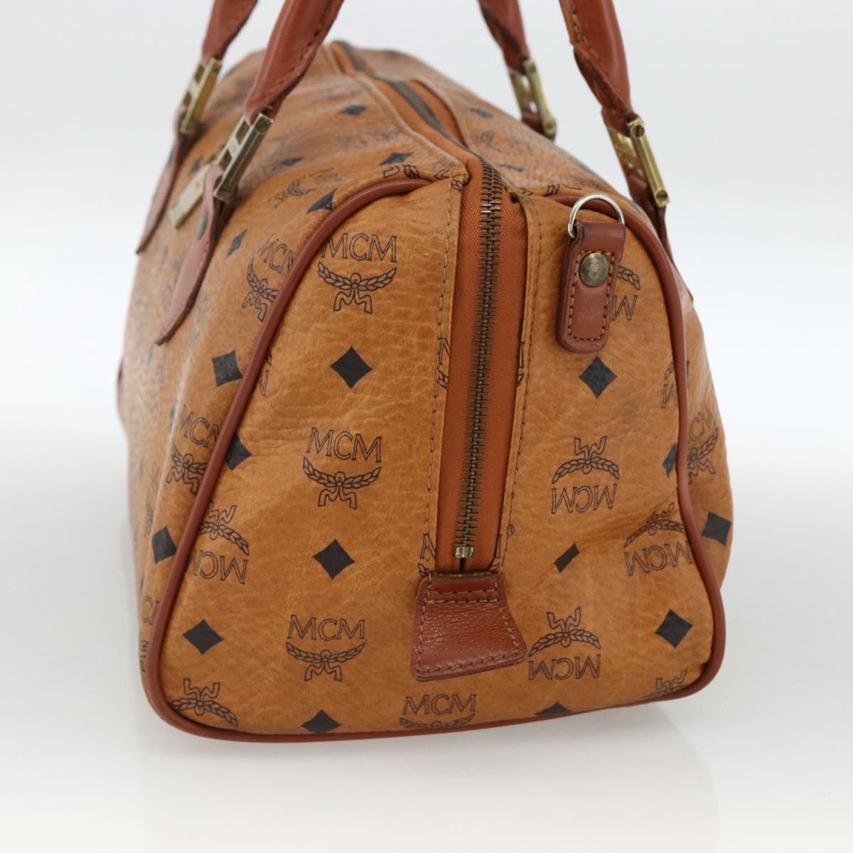 MCM Visetos Logogramme Leather Brown Leather Handbag (Pre-Owned)