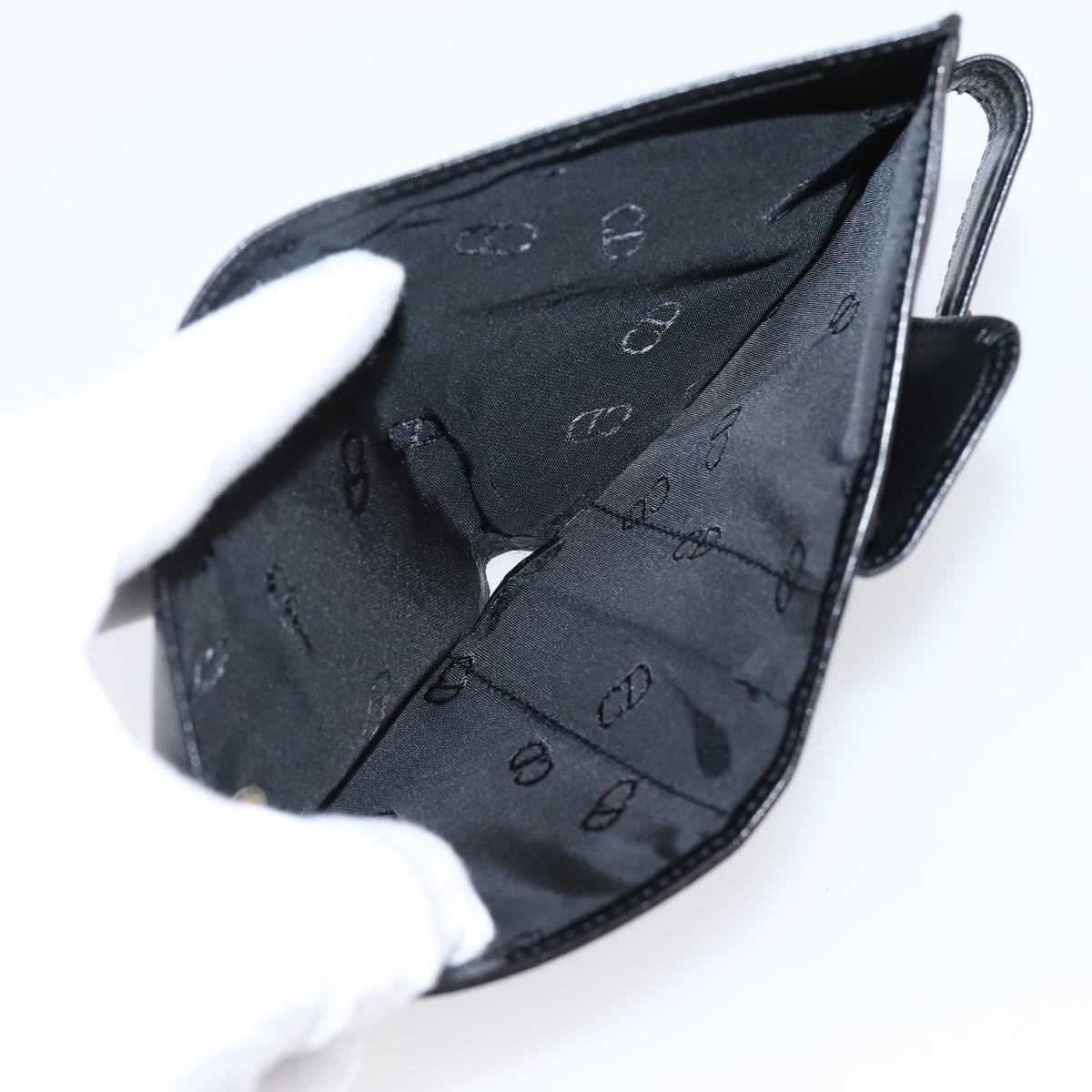 Christian Dior Bifold Card Holder Leather Black Leather Card Holders Accessory (Pre-Owned)