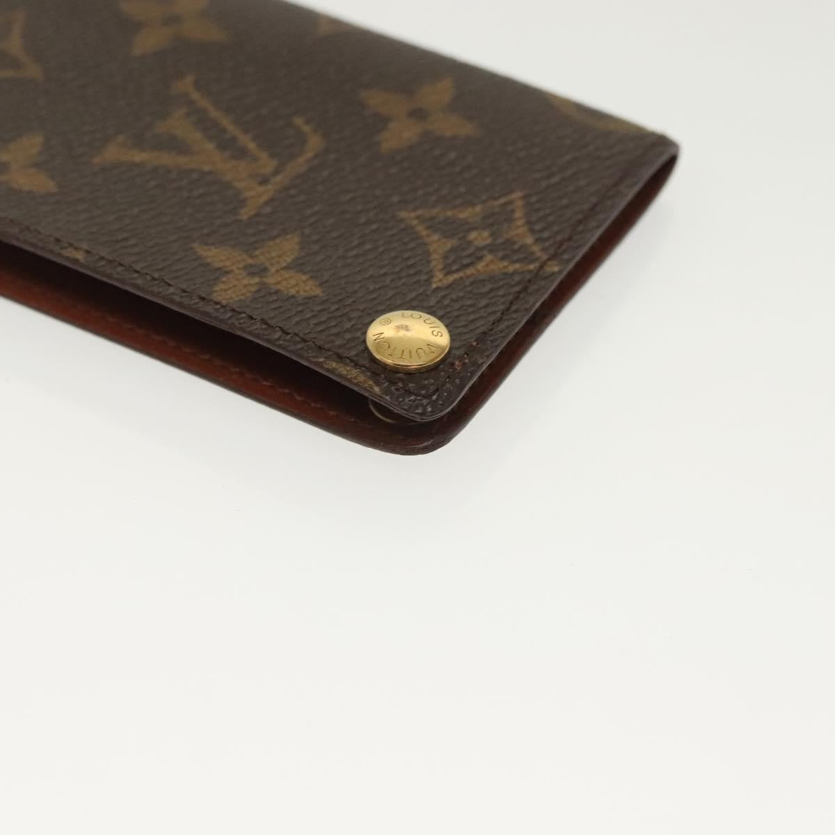 Louis Vuitton Porte Cartes Pression Card Case Monogram Canvas Brown Canvas Card Holders Accessory (Pre-Owned)