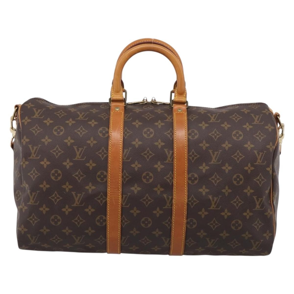 Louis Vuitton Keepall Bandouliere Monogram Canvas Brown Canvas Travel Bag Bag (Pre-Owned)