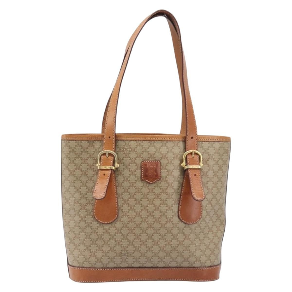 Celine Macadam Canvas And Leather Beige Canvas Tote Bag Bag (Pre-Owned)