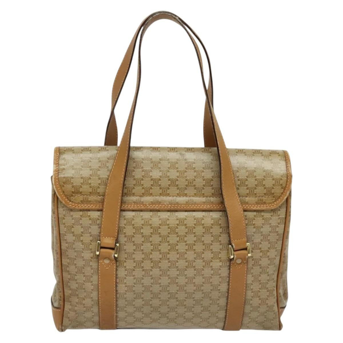 Celine Vintage Macadam Canvas Beige Canvas Bag (Pre-Owned)
