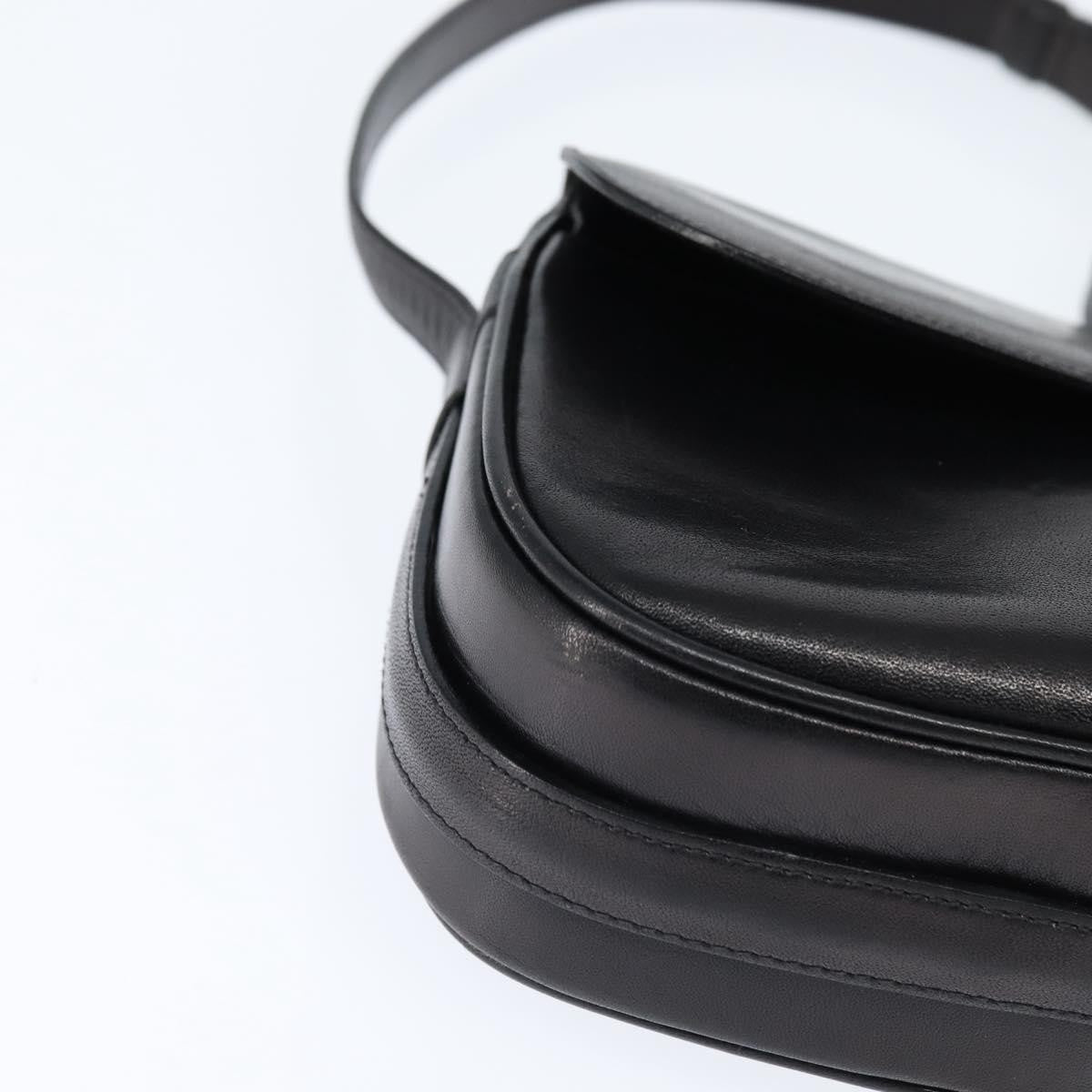Celine Shoulder Leather Black Leather Shoulder Bag Bag (Pre-Owned)