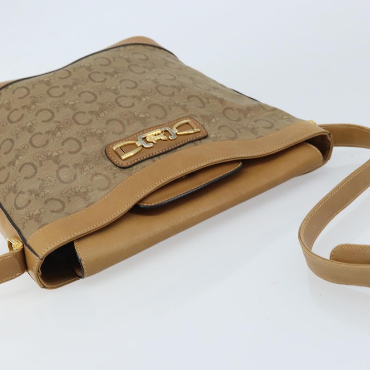 Celine C Sulky Canvas And Leather Beige Canvas Shoulder Bag Bag (Pre-Owned)
