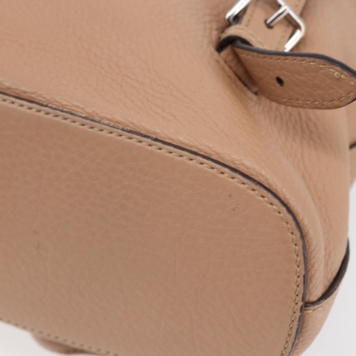Gucci Vintage Bamboo Leather Beige Leather Backpack Bag (Pre-Owned)
