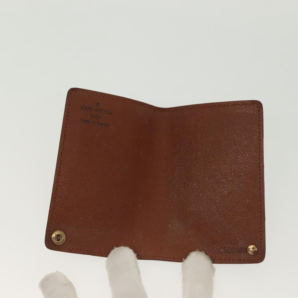 Louis Vuitton Porte Cartes Pression Card Case Monogram Canvas Brown Canvas Card Holders Accessory (Pre-Owned)