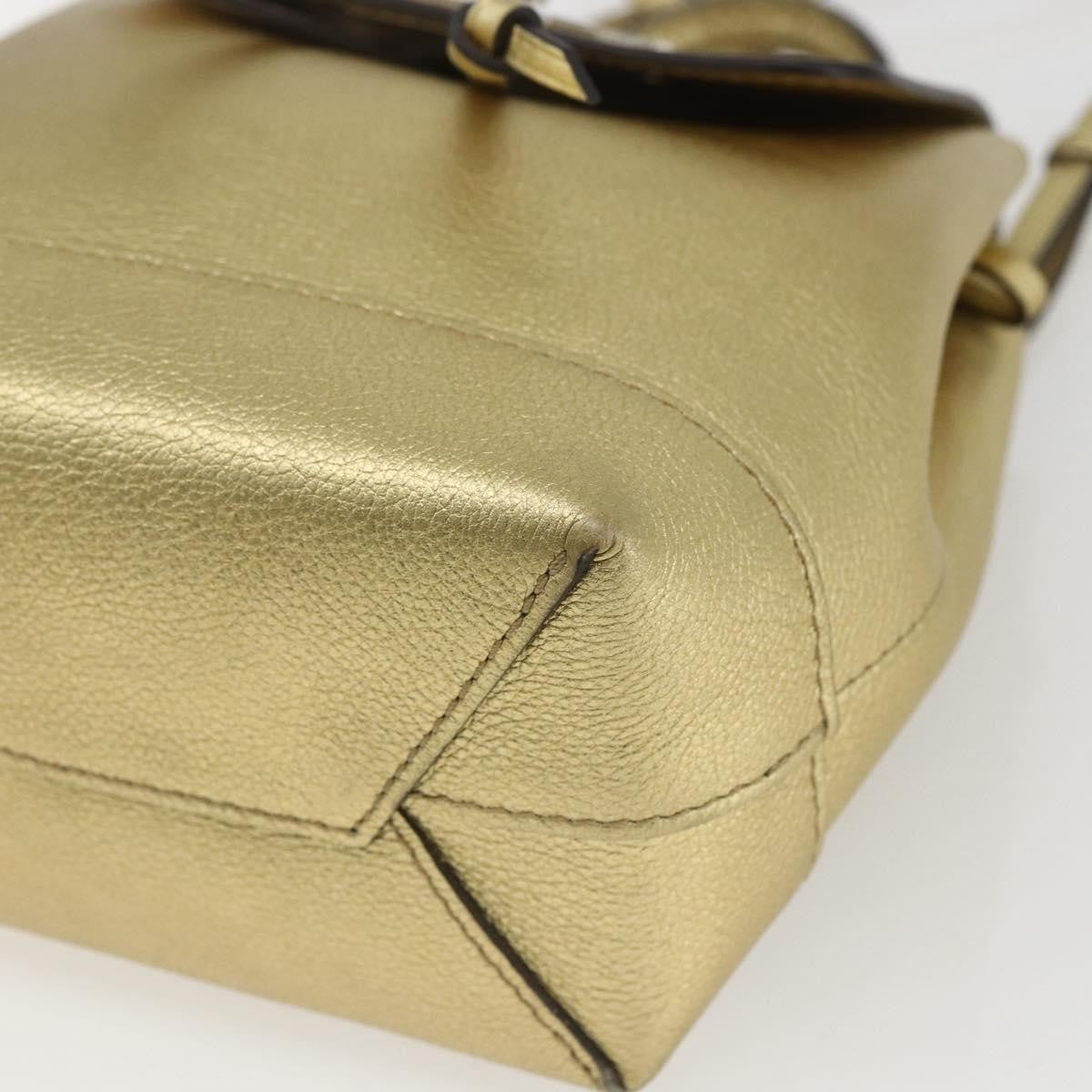 Louis Vuitton Lockme Leather Gold Leather Backpack Bag (Pre-Owned)