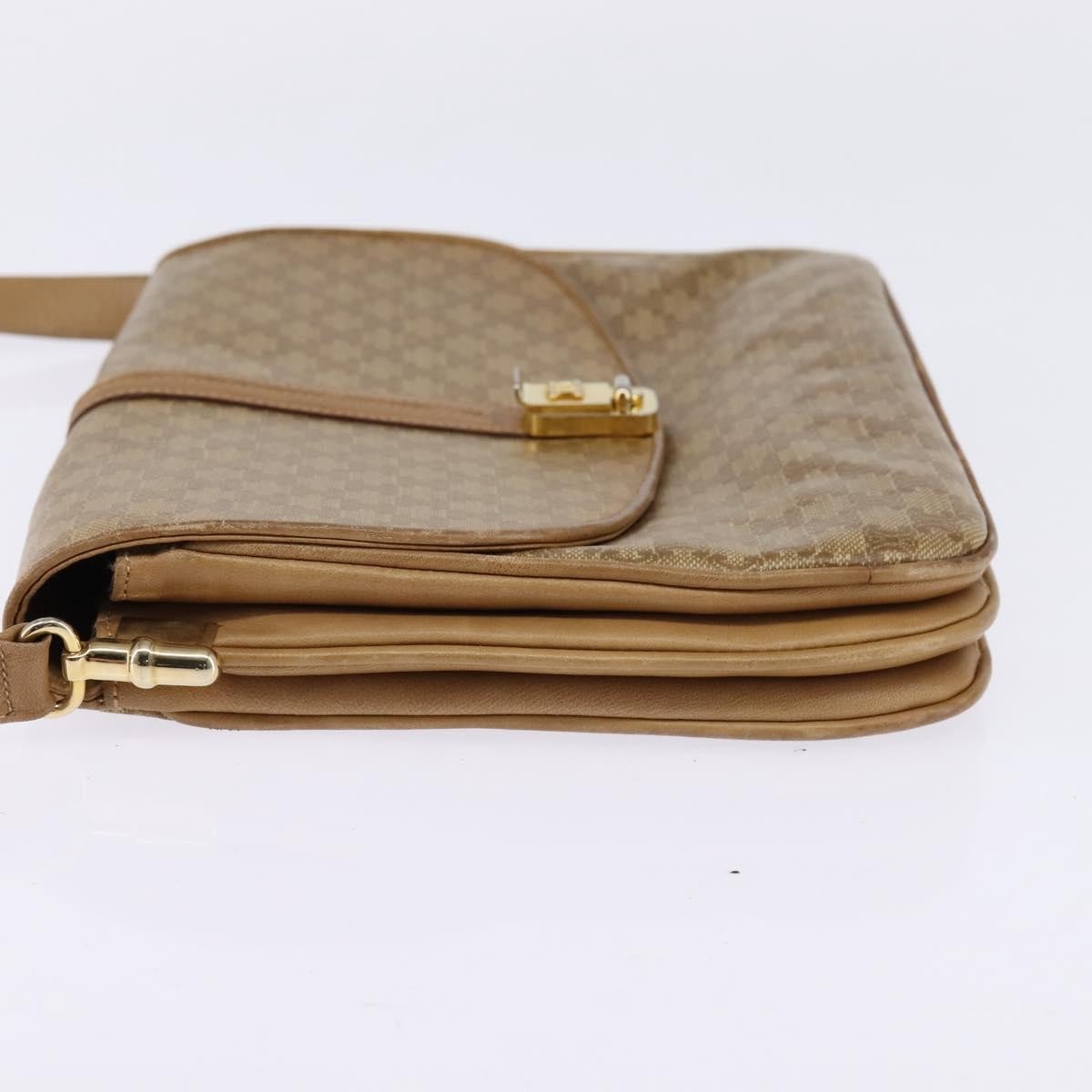Celine Vintage Macadam Canvas And Leather Beige Canvas Shoulder Bag Bag (Pre-Owned)