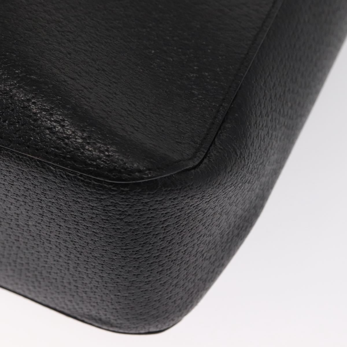 Gucci Vintage Bamboo Handle Tote Leather Black Leather Tote Bag Bag (Pre-Owned)