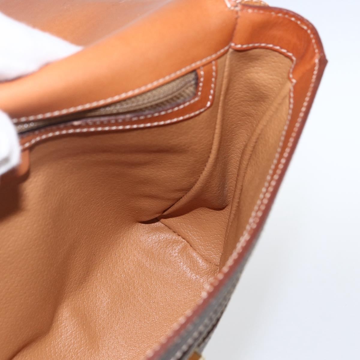 Celine Vintage Macadam Canvas And Leather Brown Canvas Shoulder Bag Bag (Pre-Owned)