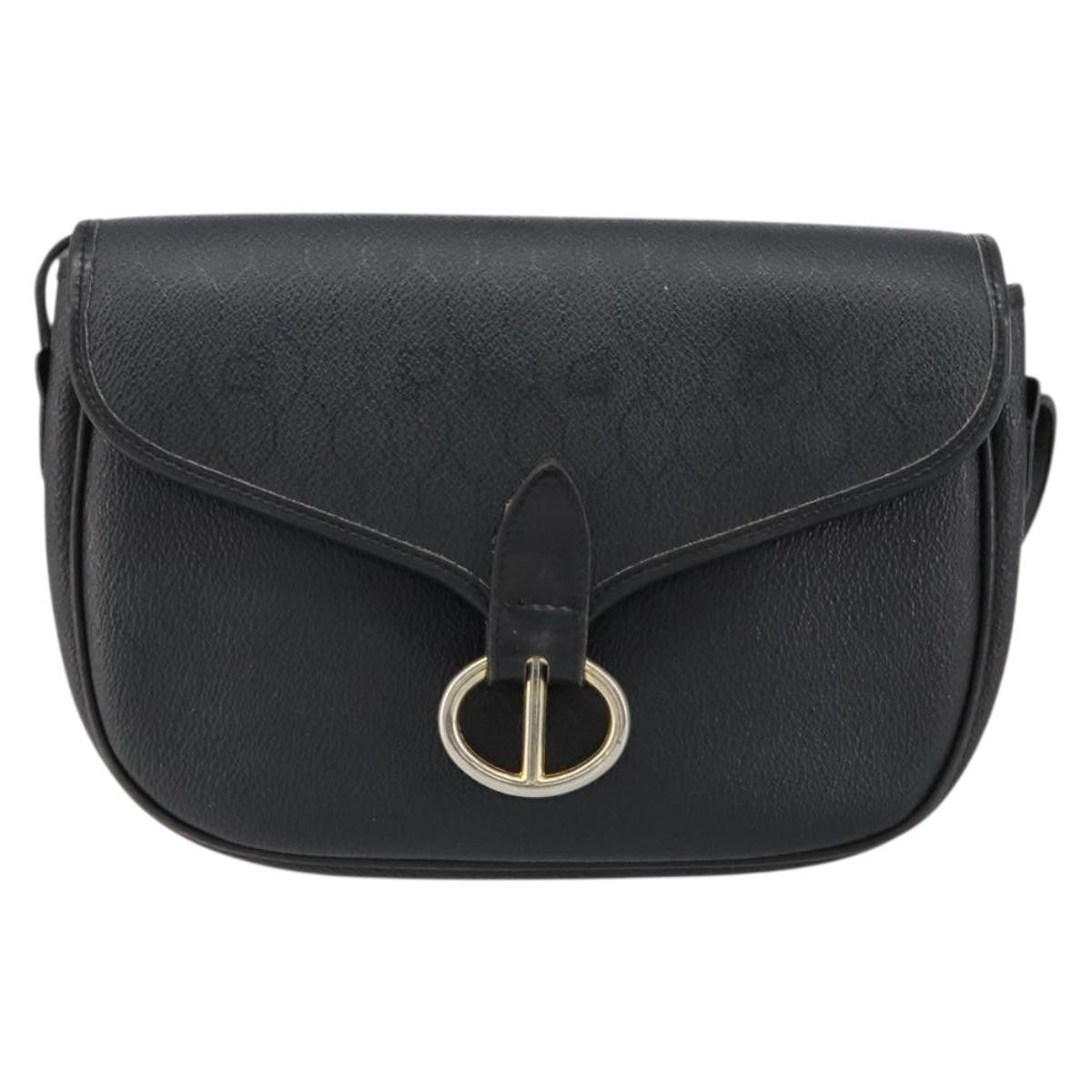 Christian Dior Vintage Honeycomb Flap Coated Canvas Black Canvas Shoulder Bag Bag (Pre-Owned)