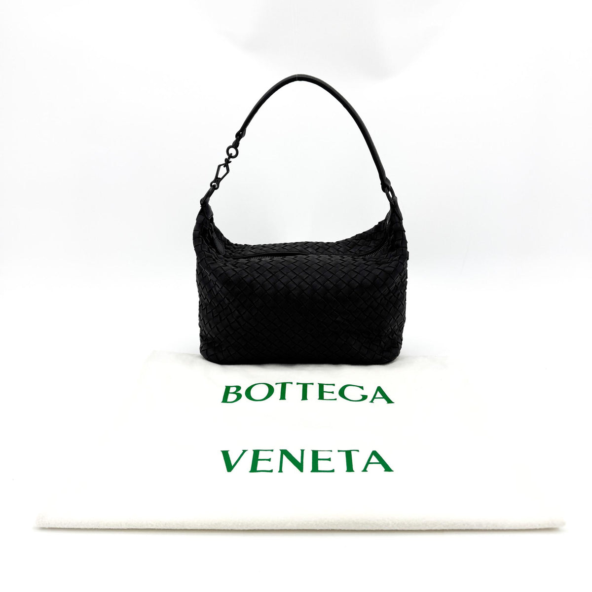 Bottega Veneta Wallace Intrecciato Nappa Black Leather Shoulder Bag Bag (Pre-Owned)