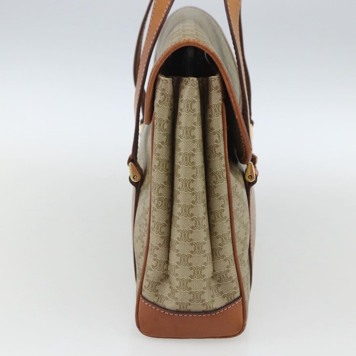 Celine Vintage Macadam Canvas And Leather Beige Canvas Handbag (Pre-Owned)