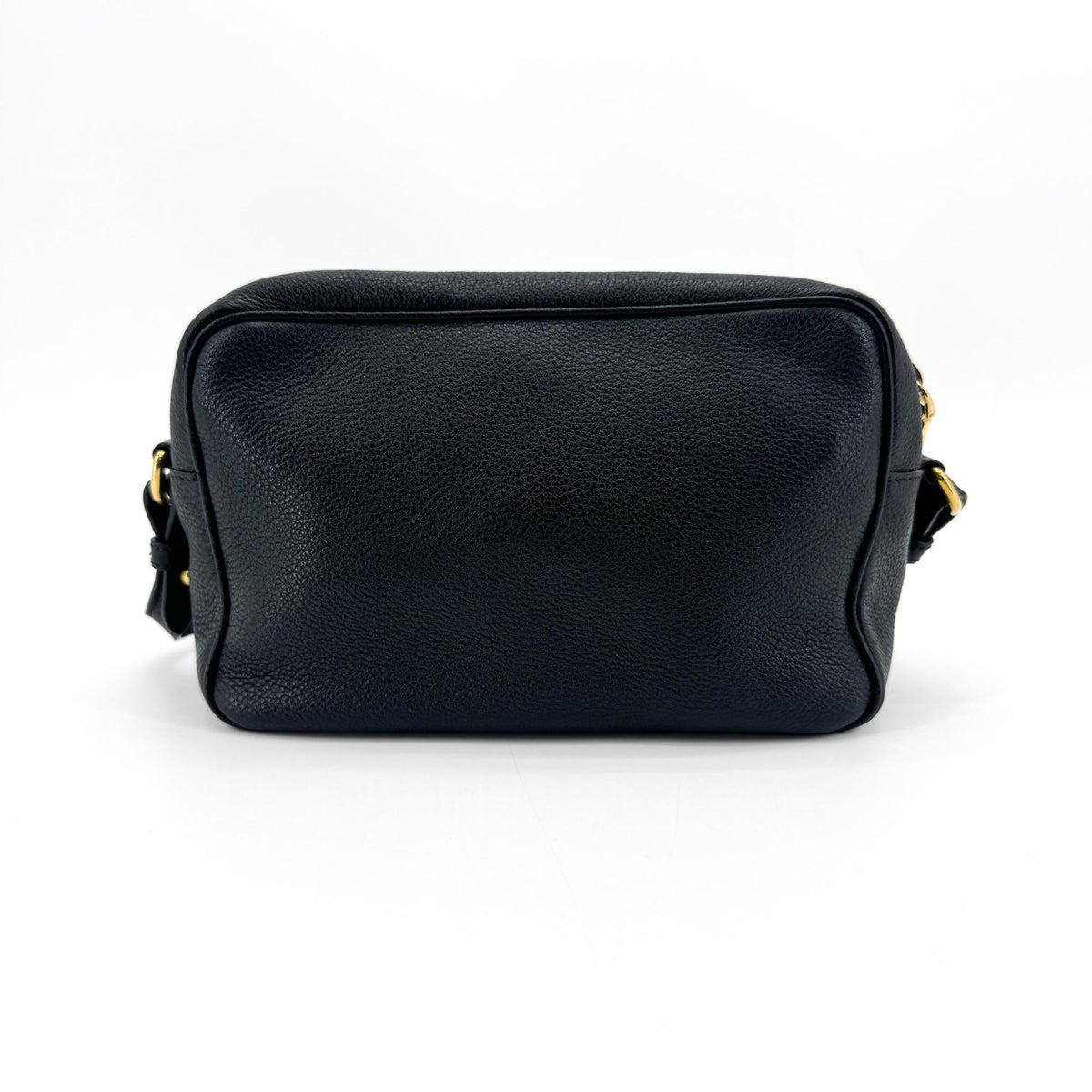 Prada Camera Vitello Phenix Black Leather Handbag (Pre-Owned)
