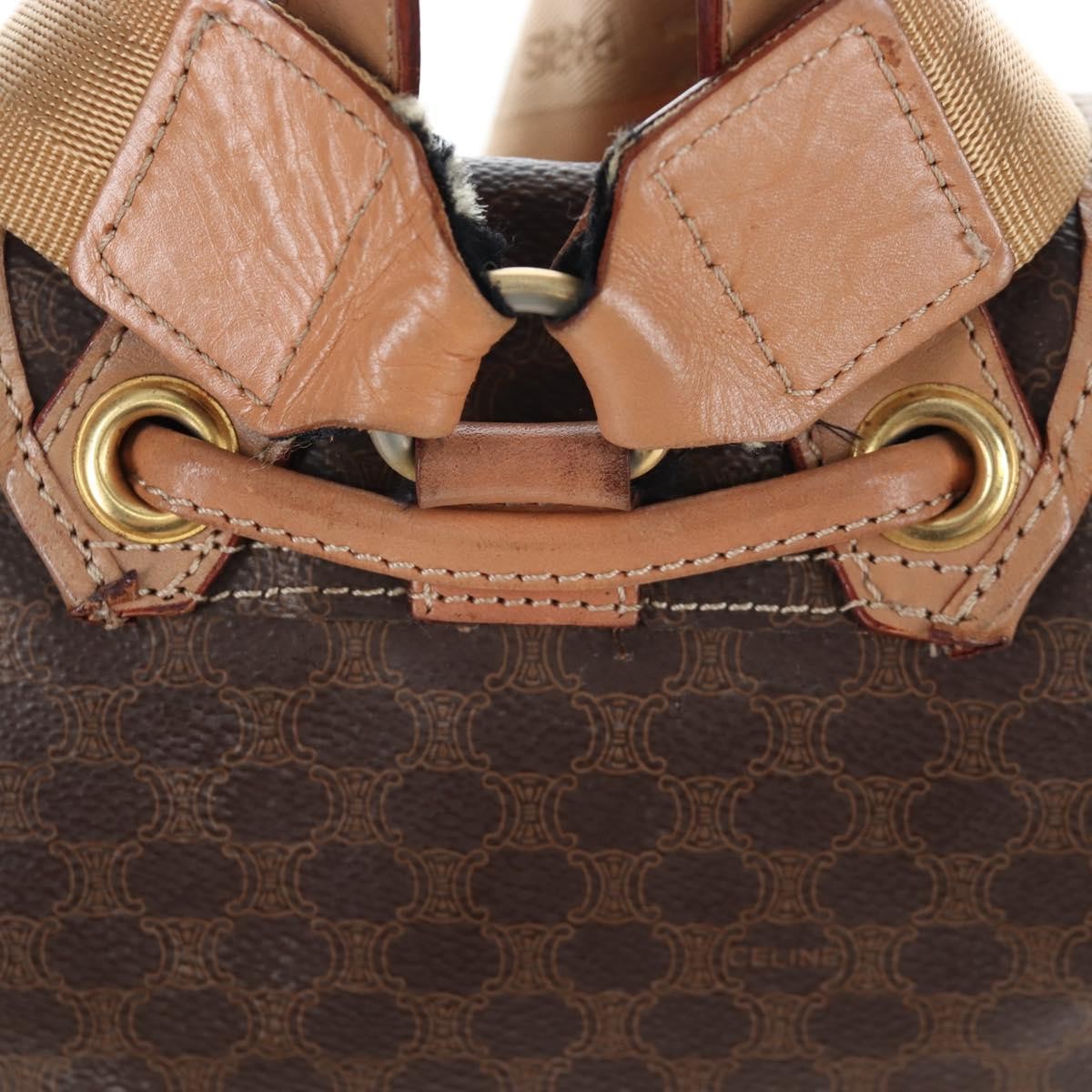 Celine Vintage Macadam Canvas Brown Canvas Backpack Bag (Pre-Owned)