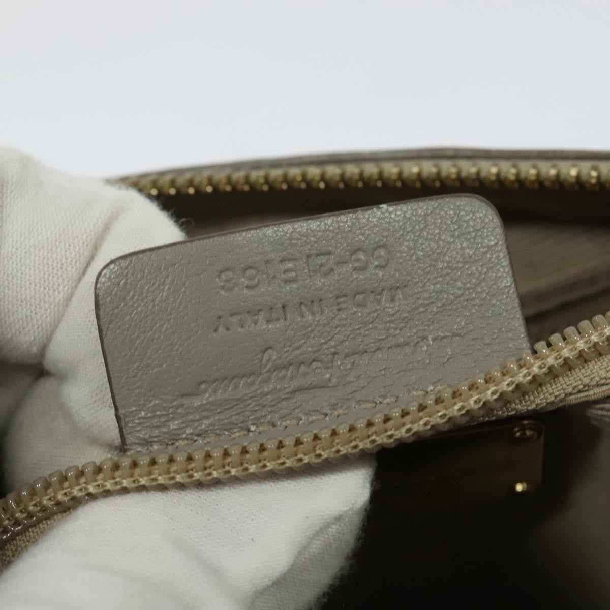 Salvatore Ferragamo Vala Leather Gray Leather Shoulder Bag Bag (Pre-Owned)