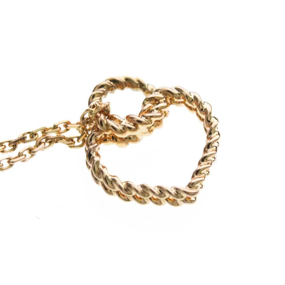 Cartier Torta Heart Pendant 18K Rose Gold Gold Pink_Gold Necklace Jewelry (Pre-Owned)