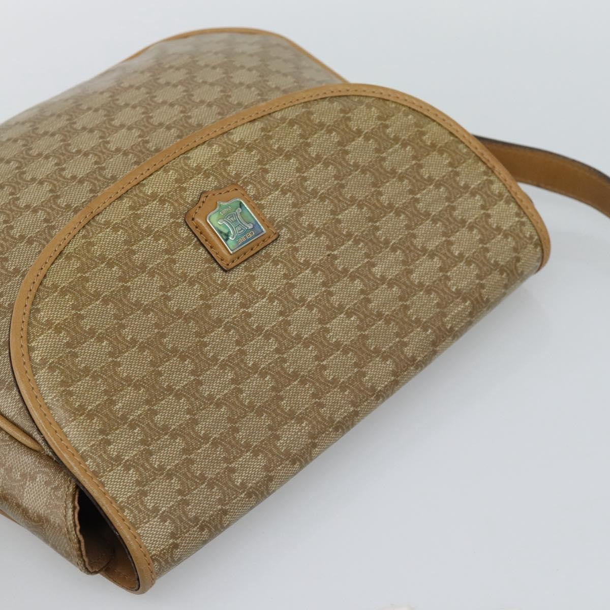 Celine Vintage Macadam Canvas Beige Canvas Shoulder Bag Bag (Pre-Owned)