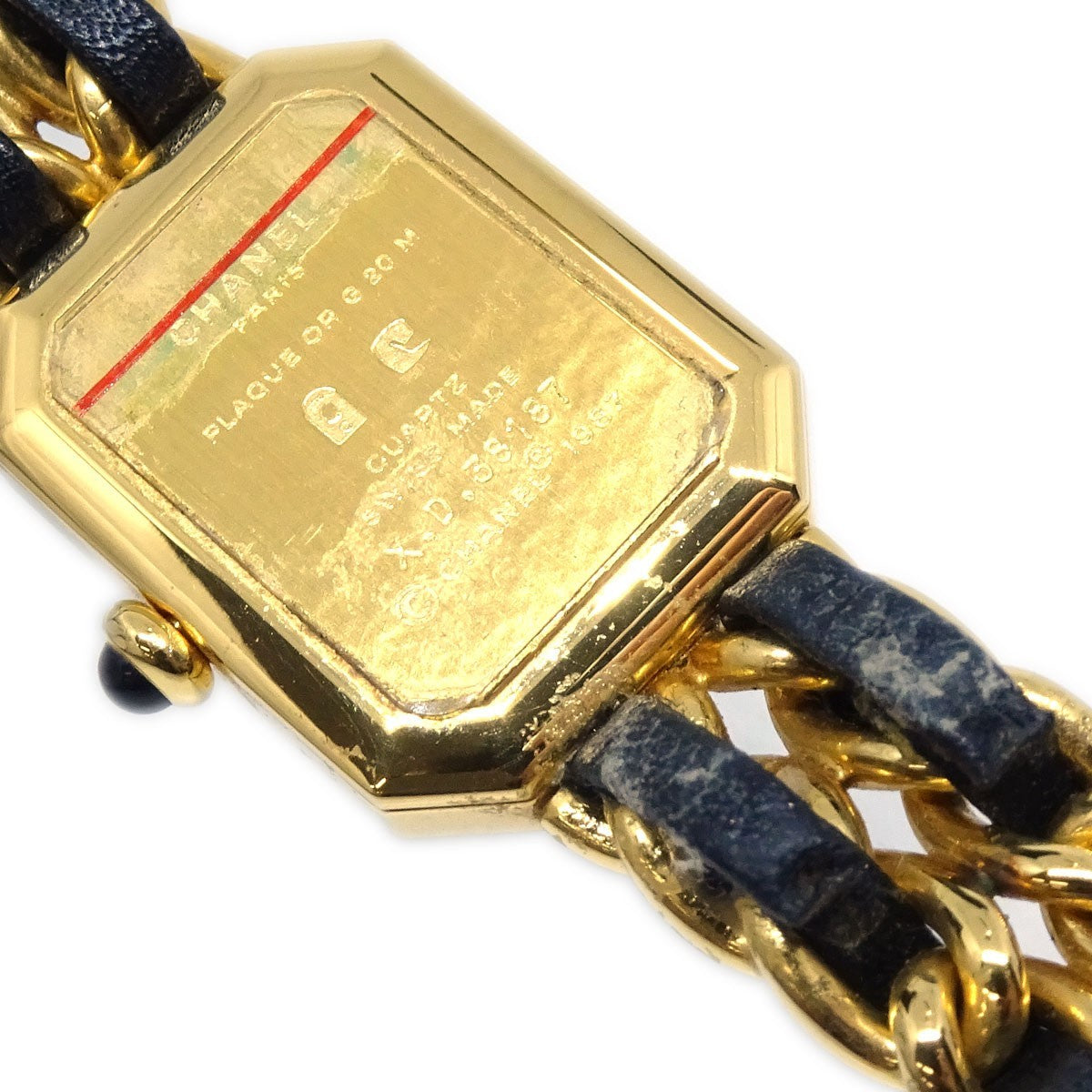 Chanel Premiere Rock Quartz Plated Metal And Leather Watch (Pre-Owned)