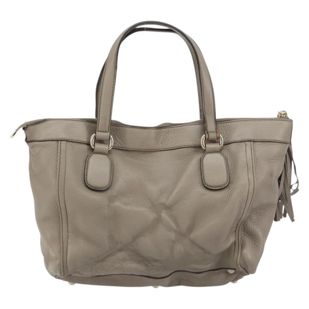 Gucci Soho Convertible Soft Top Handle Leather Gray Leather Handbag (Pre-Owned)