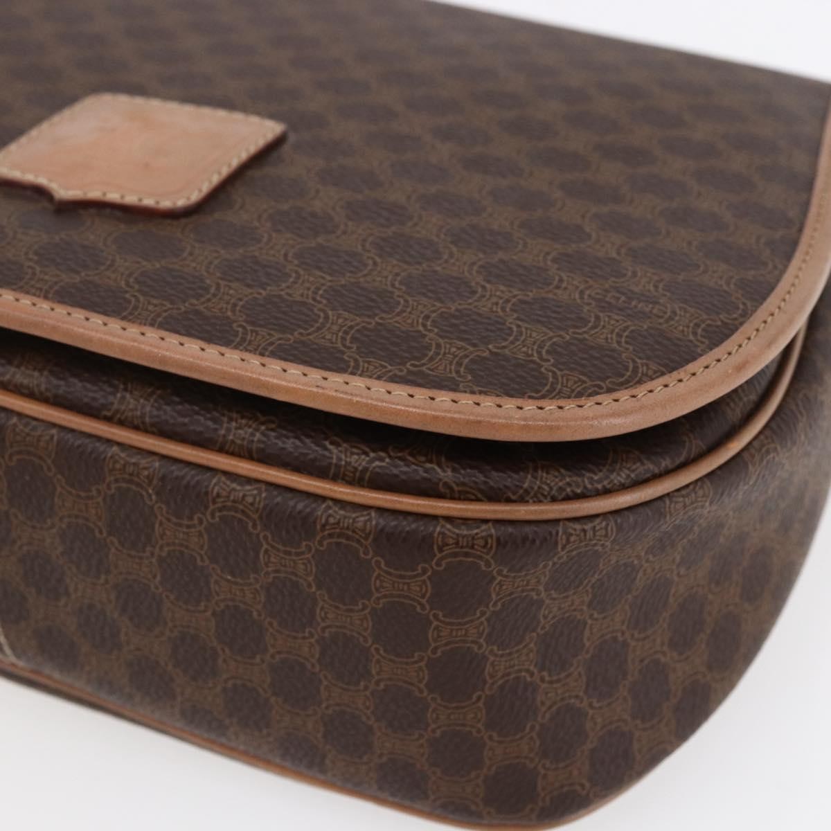 Celine Macadam Shoulder Pvc Leather Brown Canvas Shoulder Bag Bag (Pre-Owned)