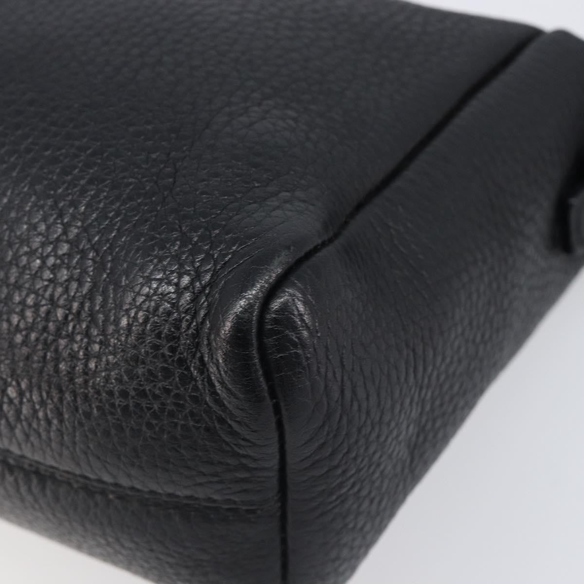 Burberry Shoulder Leather Black Leather Shoulder Bag Bag (Pre-Owned)