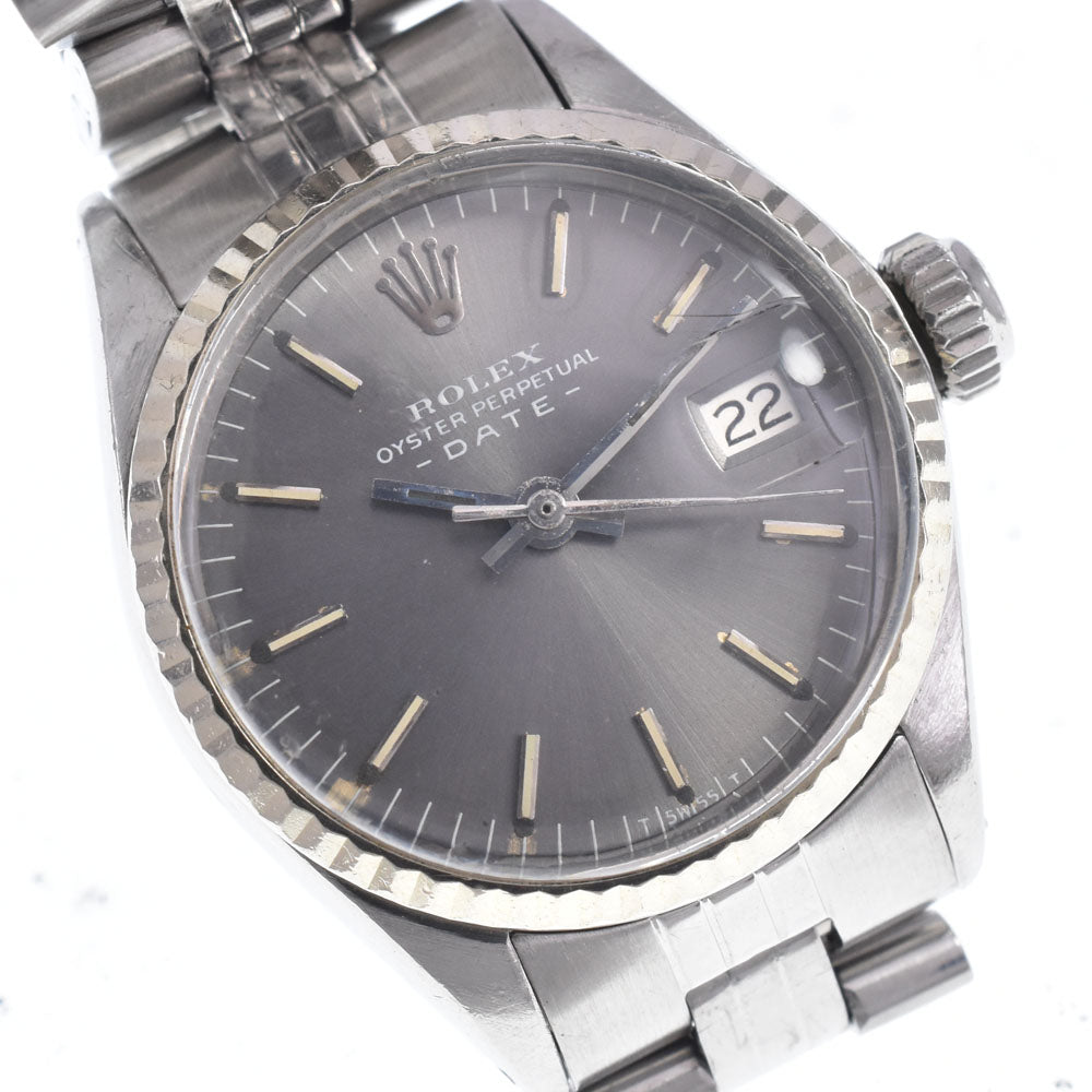 Rolex Oyster Perpetual Date Automatic Stainless Steel And White Gold Watch (Pre-Owned)