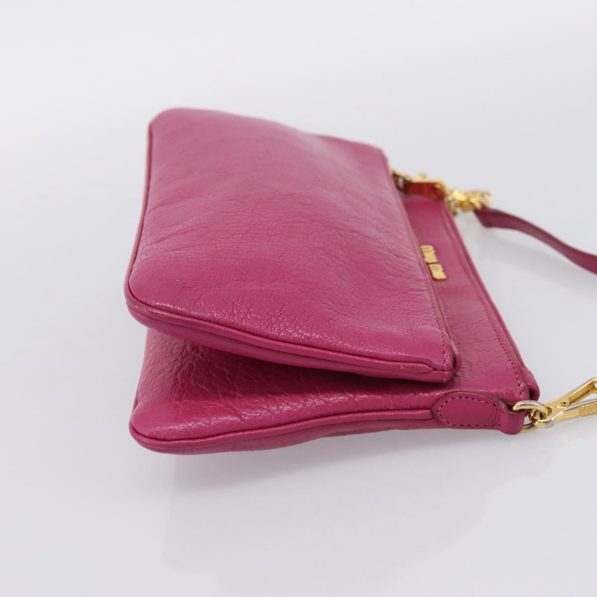 Miu Miu Madras Double Zip Leather Pink Leather Crossbody Bag Bag (Pre-Owned)