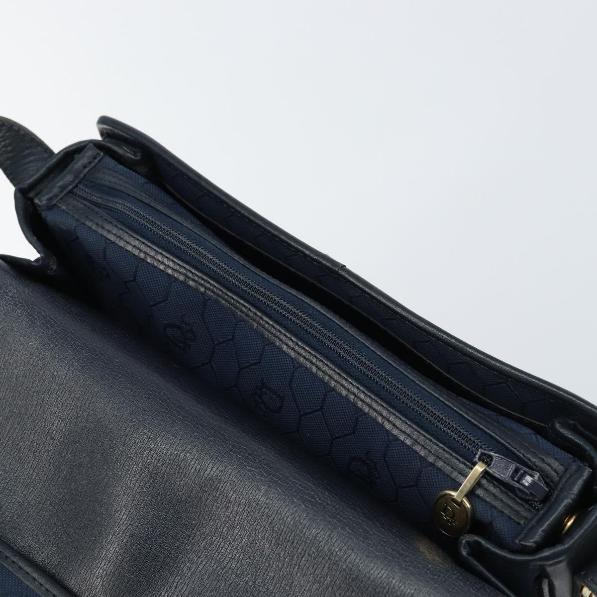 Christian Dior Vintage Honeycomb Canvas Navy Canvas Shoulder Bag Bag (Pre-Owned)