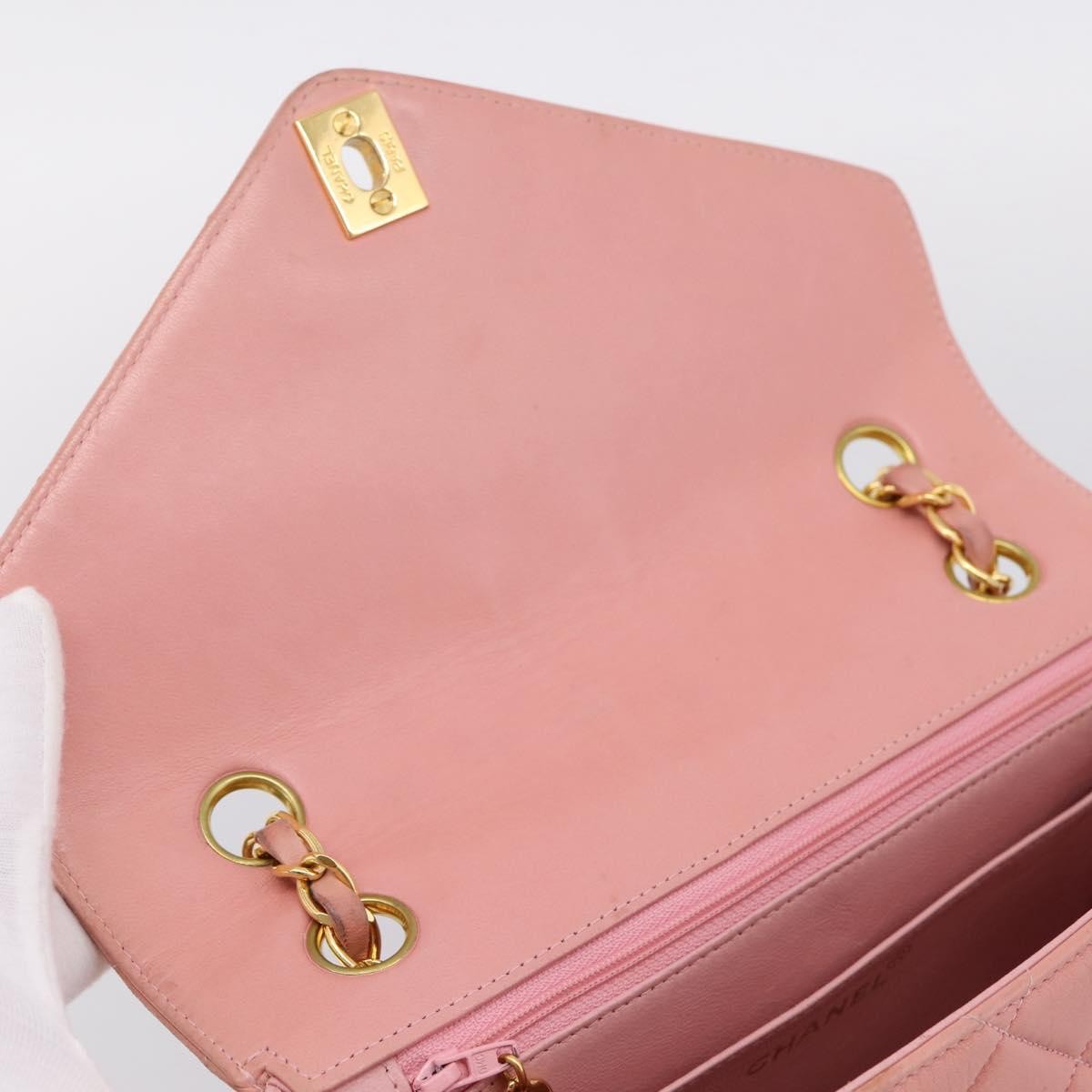 Chanel Vintage Envelope Flap Matelassé Lambskin Pink Leather Shoulder Bag Bag (Pre-Owned)