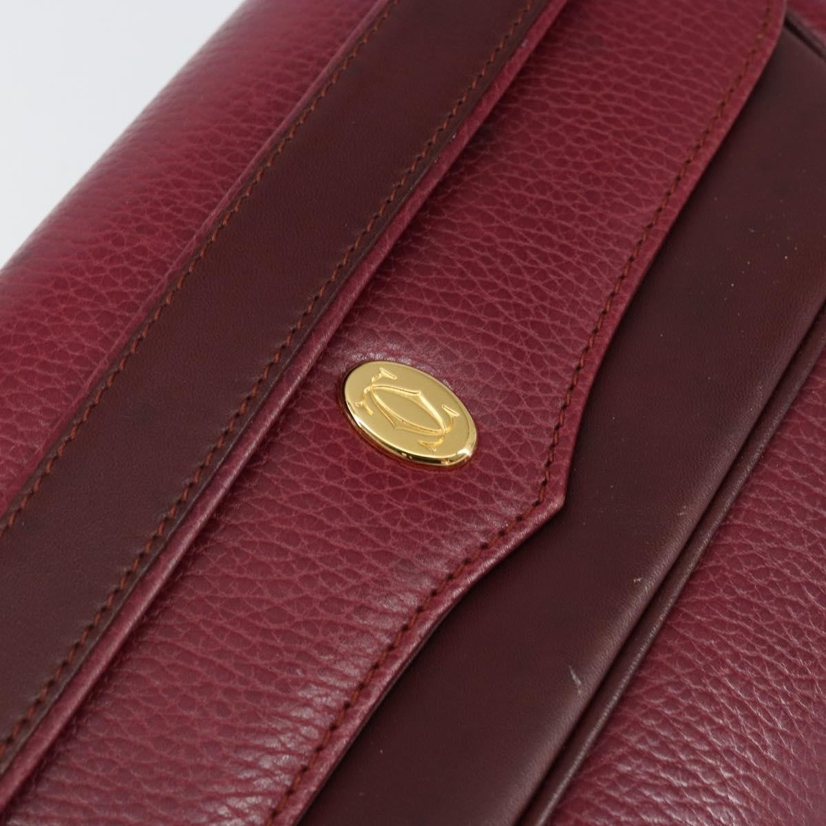 Cartier Must De Cartier Clutch Leather Burgundy Leather Clutche & Pouche Bag (Pre-Owned)