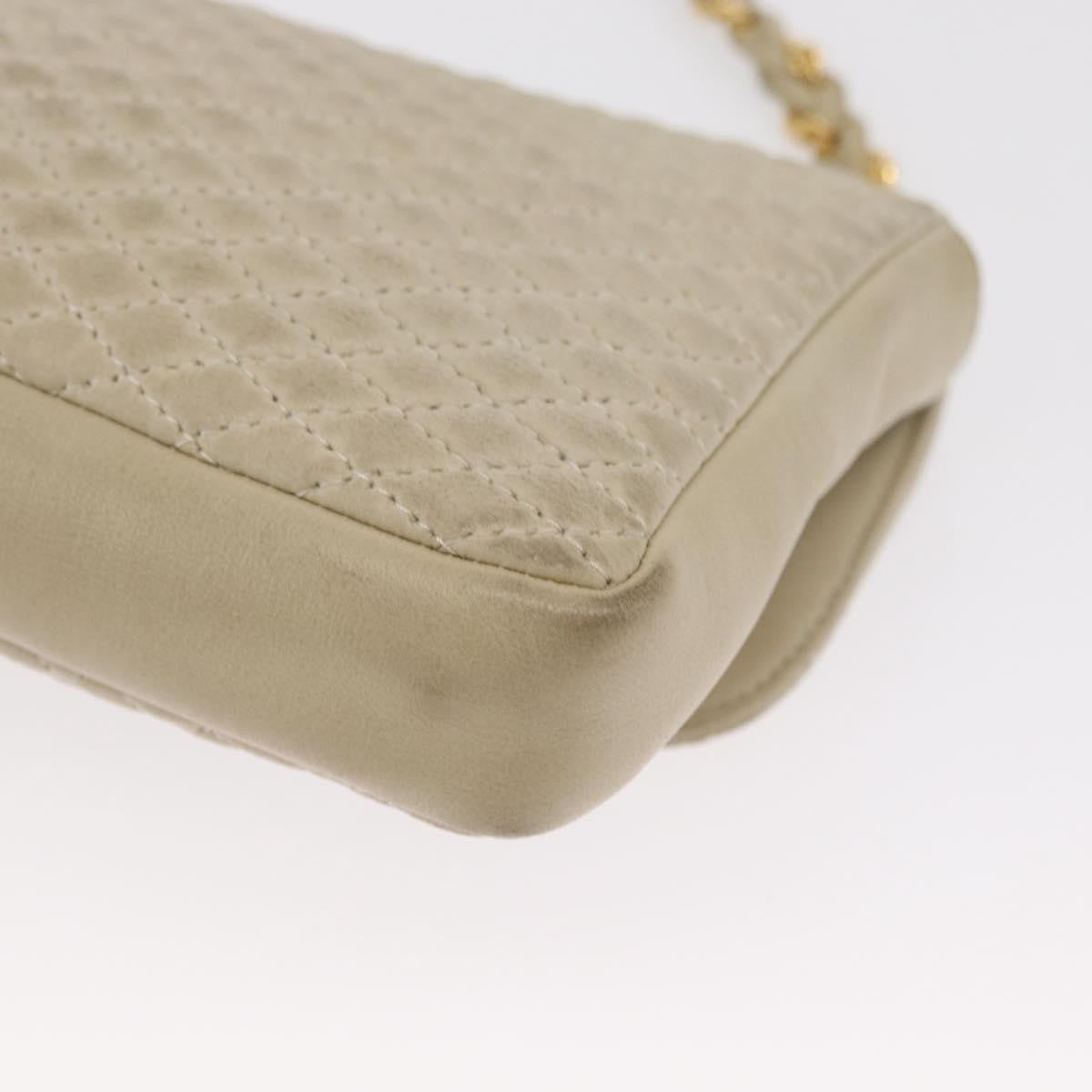 Bally Vintage Chain Quilted Leather Beige Leather Shoulder Bag Bag (Pre-Owned)