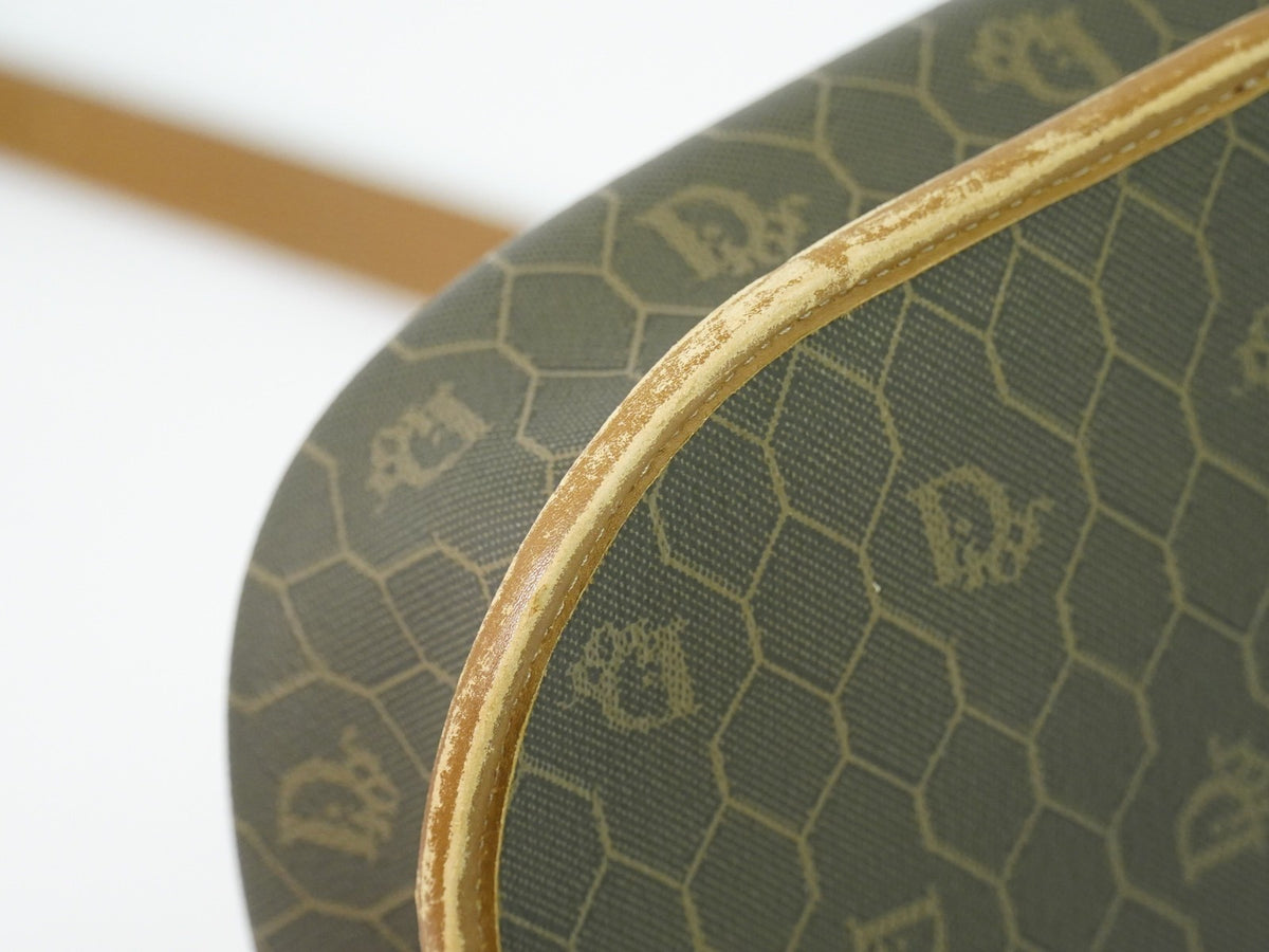 Christian Dior Vintage Honeycomb Canvas Brown Canvas Shoulder Bag Bag (Pre-Owned)