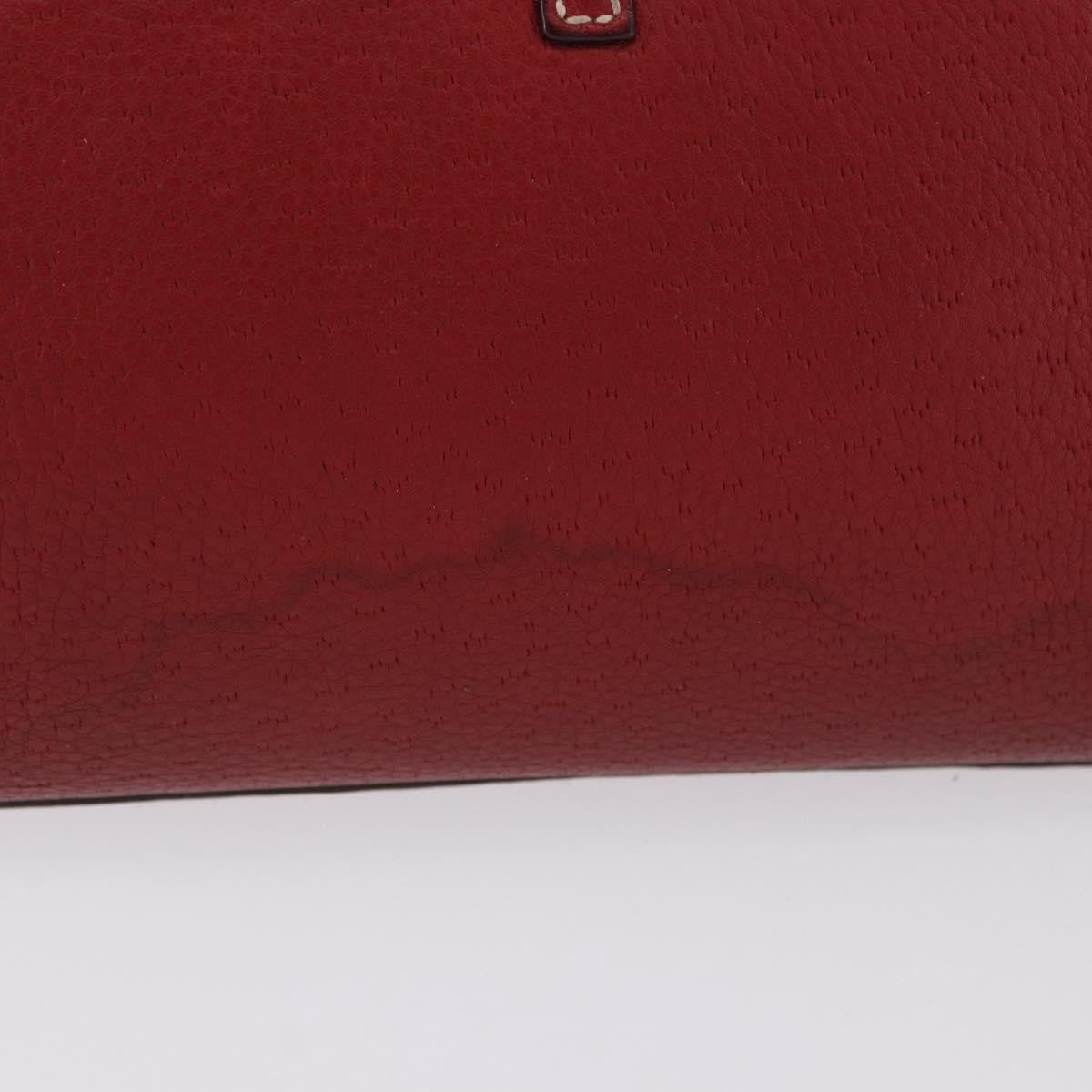 Salvatore Ferragamo Gancini Top Handle Leather Red Leather Handbag (Pre-Owned)
