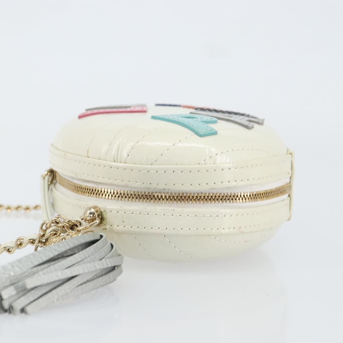 Chanel La Pausa Evening Chevron Lambskin With Applique White Leather Shoulder Bag Bag (Pre-Owned)