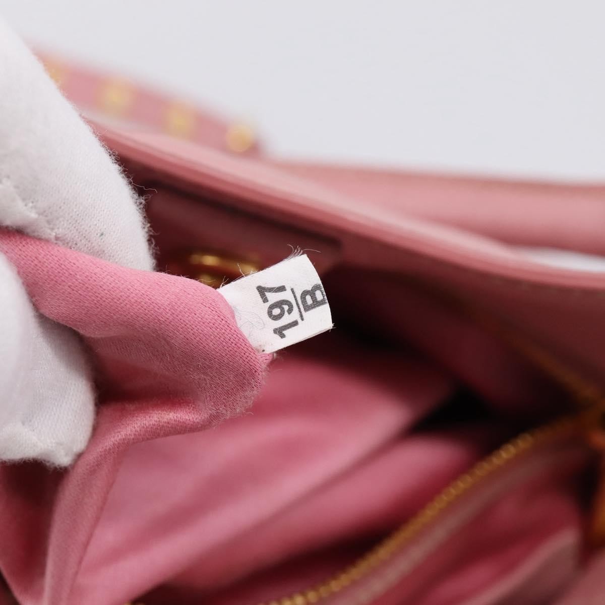 Miu Miu Madras Convertible Leather Pink Leather Tote Bag Bag (Pre-Owned)